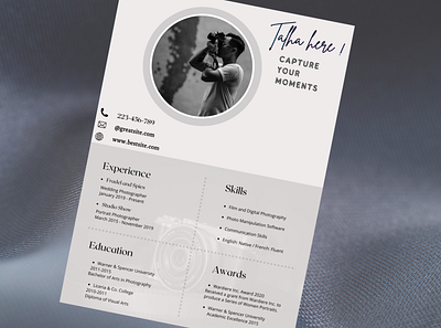 Resume 2.0 graphic design photograpy resume resumedesign