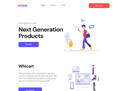 Whitrie Landing Page Concept figma landing page ui website weddesign