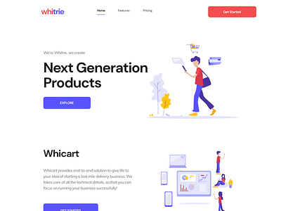 Whitrie Landing Page Concept