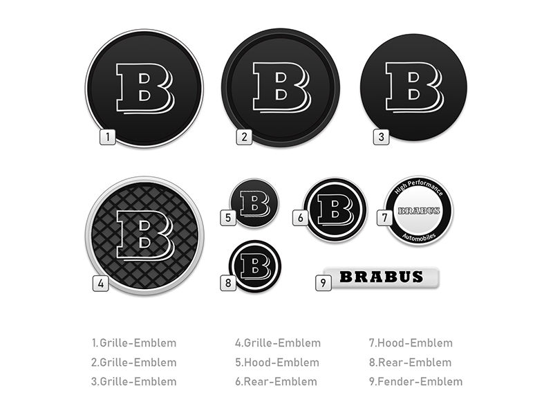 Original Brabus emblem in silver for the fenders right and left New! | RS  Original Carsupply