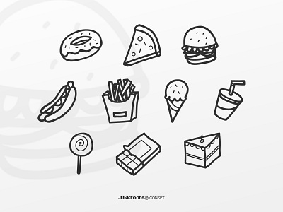JUNK FOODS | Icon Set branding graphic design icon illustration vector