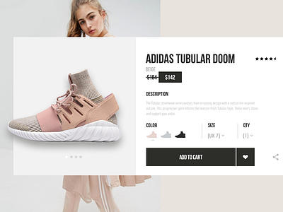 Item card adidas app apparel cart clothes design ecommerce payment shoes shop ui web