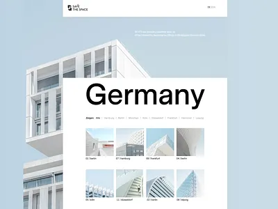 STS Büro app architechture architect big image big type card clean design germany light minimal photography simple typography ui web white