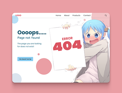 404 Page | UI concept 404 404error anime figma graphic design ui uiux web webdesign