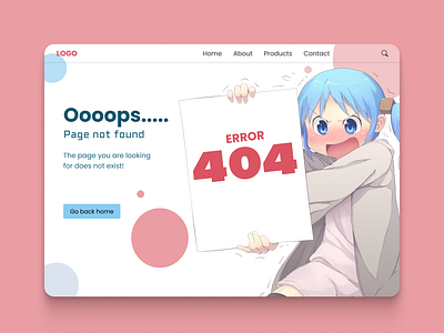 404 Page | UI concept 404 404error anime figma graphic design ui uiux web webdesign