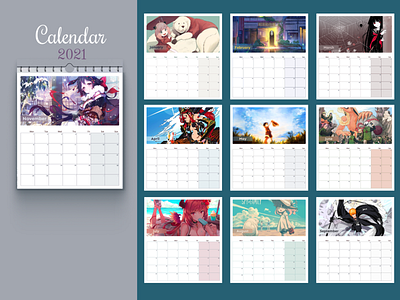 Calendar 2021 | Anime anime calendar design figma graphic design ui