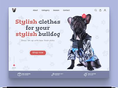 Dogs clothes shop | UI concept animals dog figma graphic design illustration landing page shop ui uidesign web webdesign