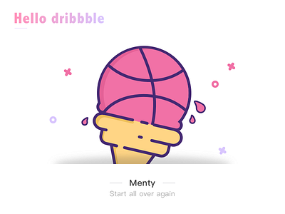 Hello Dribbble cream dribbble fist hello ice shot thanks ui