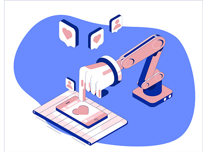 Isometric Hand for your Likes design illustration