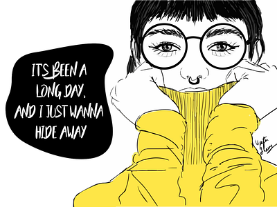 Girl with glasses animation cartoon character character daily ui challange design girl boss girl illustration girl power glasses hand lettering illustration portrait art quote of the day typography vector women portrait yellow