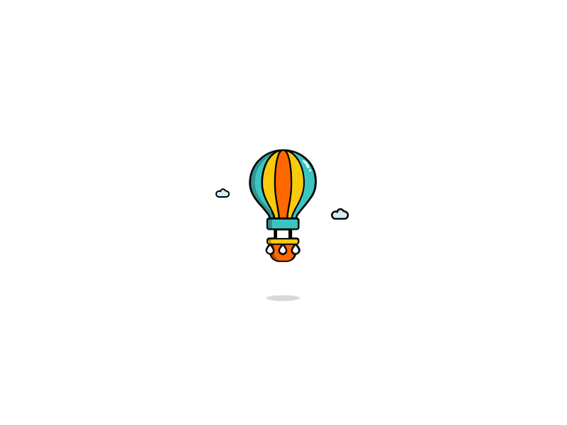 Hot air ballon after affects animated gif daily art graphic design hot air ballon icon animation illustration loader travel icon ui animation