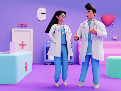 Healthcare 3D Illustration 3d 3d illustration blender doctor healthcare healthcare 3d healthcare illustartions healthcare workers hospital illustration nurse