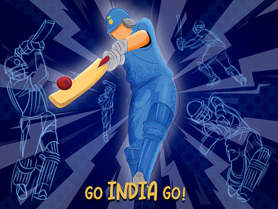 Best Wishes to Team India art cheers cricket digital art graphic design illustration illustrator india sports team india vector worldcup