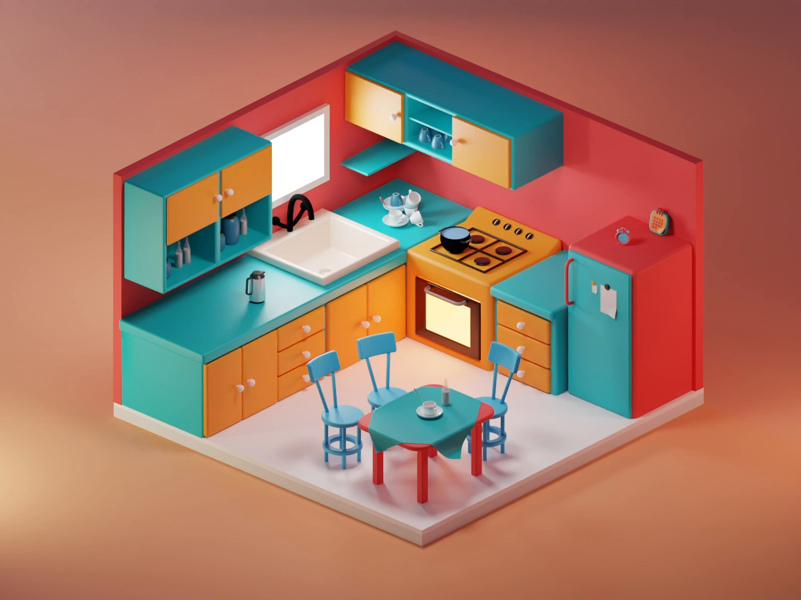 kitchen 3d animated design