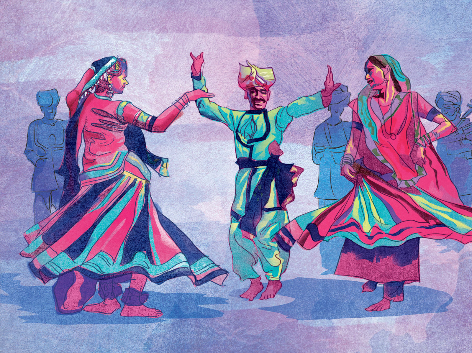 Men playing dhol tasha in Indian festival happy navratri with dancing  garba Hand Drawn Sketch Vector illustration Art Print  Barewalls Posters   Prints  bwc85952560