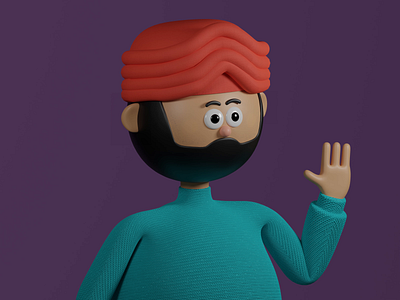3D Character 2d 3d 3d character 3d illustration animation blender character color cute design human illustration isometric lowpoly sardar