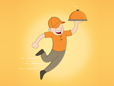 Food Delivery character design clean delivery food food delivery boy logo