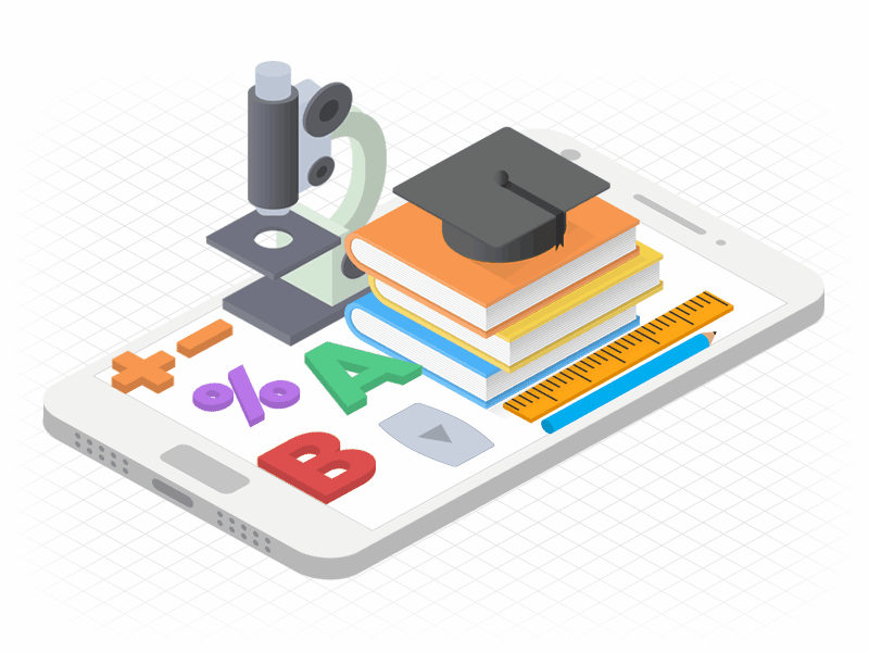 Educational App Development Solutions illustration 3d educational app development educational illustration isometric