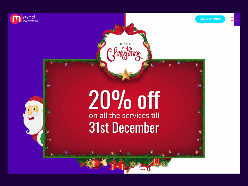 Christmas Offer Page for MindInventory Website