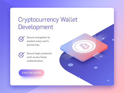 Cryptocurrency Wallet Development app development bitcoin clean crypto wallet development cryptocurrency development gradient illustration isometric mindinventory web