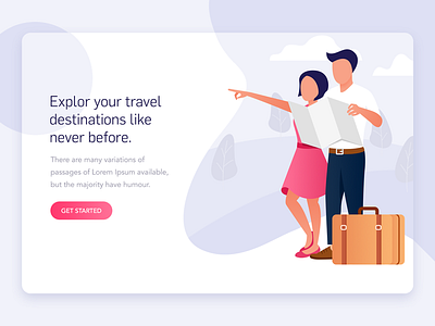 Travel app landing page