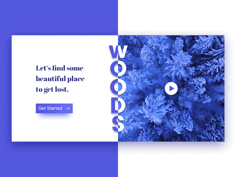Woods - Landing page best awesome great perfect cool creative design inspiration fresh latest new hero section interaction motion parallax simple minimal clean flat neat split design ui ux trend modern concept idea video animation gif web layout landing page website woods forest site safari