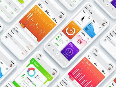 Fitness tracker app adobe xd calories chart clean dashboard data diet fitness graph heart beat iphone x madewithadobexd minimal neat simple tracker