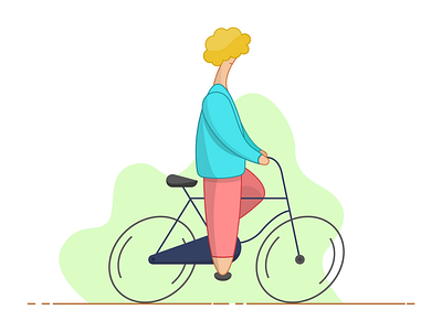 Cycling Illustration adobe illustrator art bicycle bike character character design cycling flat hand drawn illustration minimal ride simple sketch