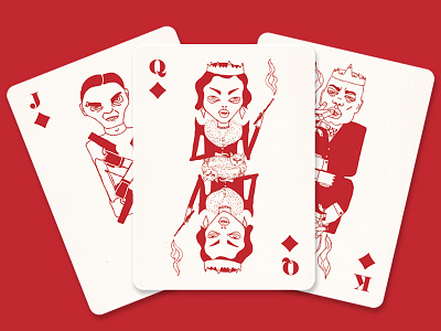 Gangster poker cards cards deck of cards illustration king poker queen
