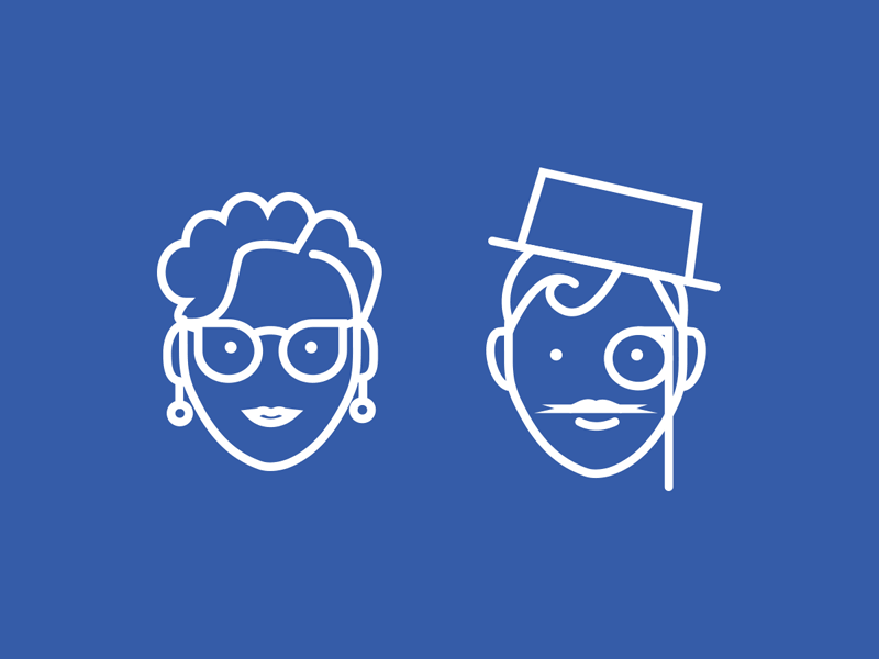 DIS Illustration animation blue caroline bergsten couple dis gengenealogy gif icons illustration people