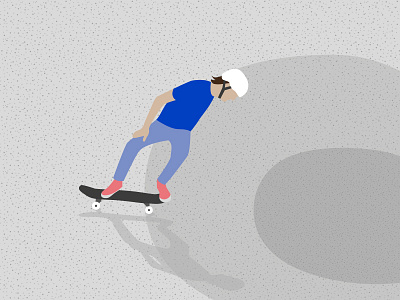 Dive into the pool boy color flat illustration pool ride shadow skate skater texture