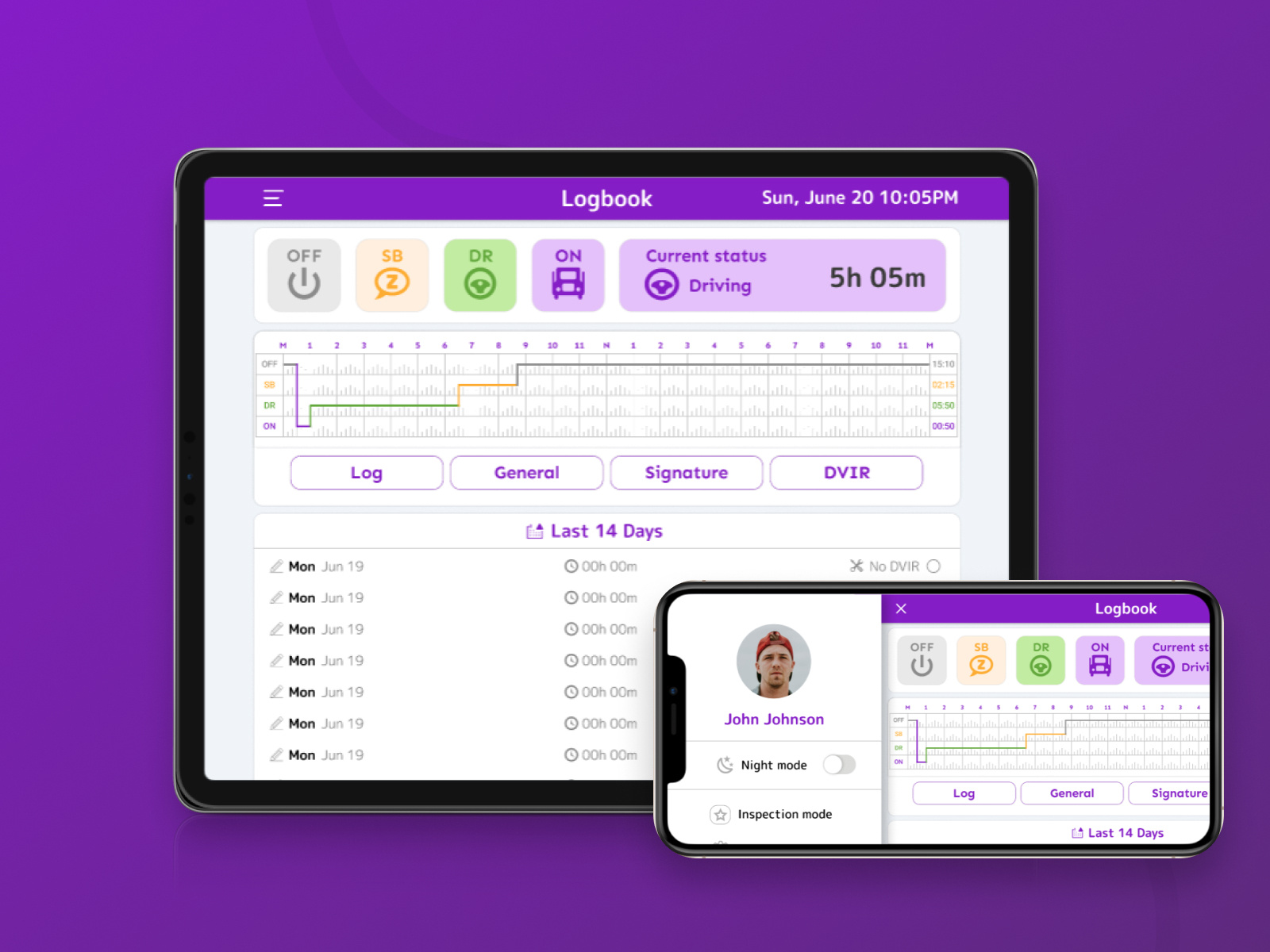LogbooK Mobile App for Truck company by Rustam Samandarov on Dribbble