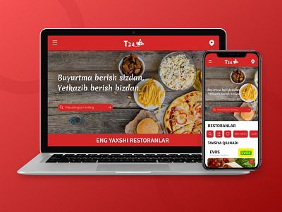 Takeaway24 - Food delivery web and mobile page delivery design figma logo marketplace ui webdesign