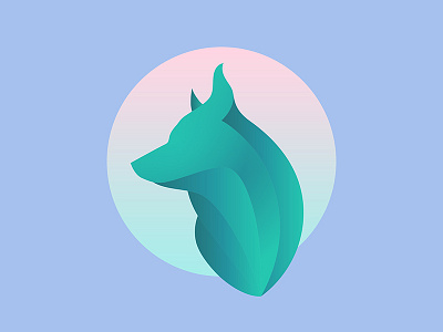 Jade Dog brand gradient illustration logo modern vector