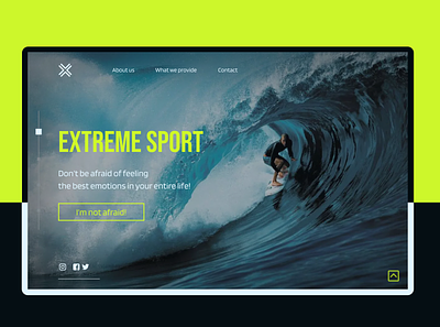 Extreme sport design extreme sport home page sport ui website