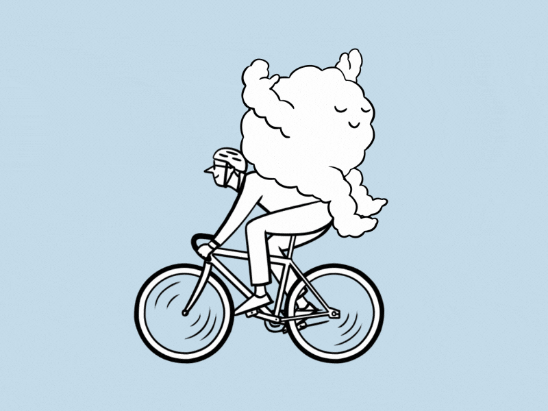 Cyclist - The Guardian Jobs ae after effects animation bike character cloud commute cyclist jobs loop motion race the guardian work