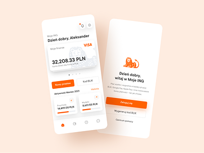 "Moje ING" mobile UI/UX redesign accessibility bank app clean mobile ui financial app mobile interface ui uidesign uiux user centered design ux uxdesign