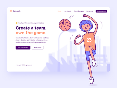 Web design for basketball web app app concept app design app inspiration basketball illustration the software house tsh ui uiux ux web app