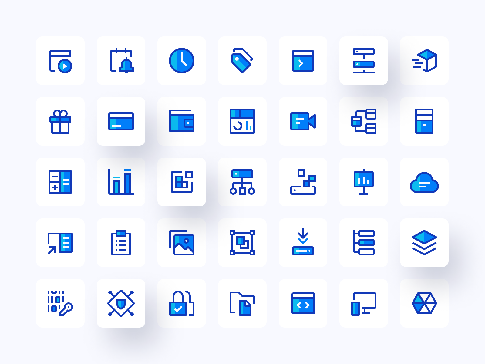 Customised icons set as a UI components for web app blue carbon design system icons icons set ui ui design