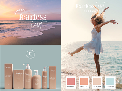 Fearless Heart Branding Kit branding design branding kit cosmetic branding feminine branding logo skincare branding sunset branding