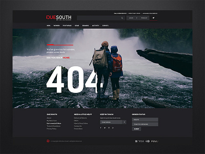 Due South 404 error ecommerce ui ux visual design