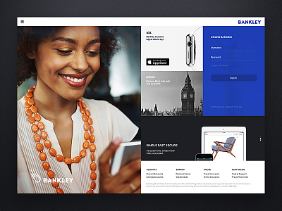 Bankley app design art direction banking minimal uiux