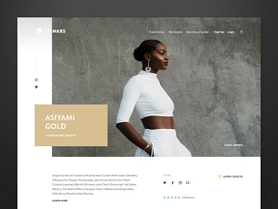 Tastemakers Africa - Curator Profile art direction design ecommerce minimal profile responsive travel ui ux