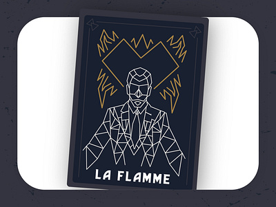 Inktober 2022 #5 card carte cohen design emission flame flamme french graphic jonathan cohen la flamme tarot