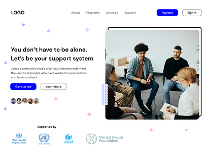 HERO SECTION OF A MENTAL HEALTH WEBSITE design herosection ui uiux