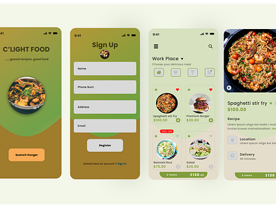 C'LIGHT FOOD branding design ui uiux ux