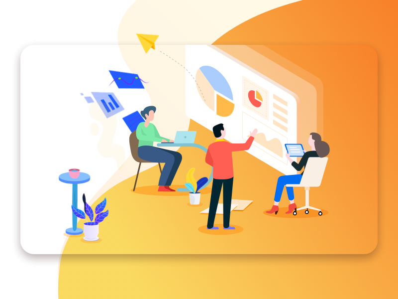 Illustration of the meeting by ShirleyZ on Dribbble