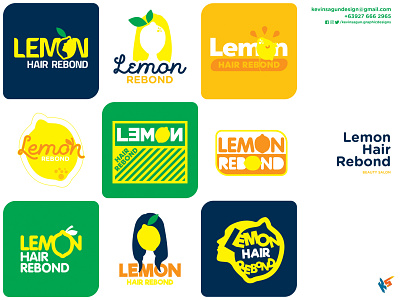 Lemon Rebond Beauty Salon (1st Shot) beauty salon logo branding hair hair salon idenity lemon logo rebond yellow