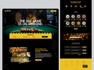 Sports bar - Web design design excitment flat food game landing menu sports bar ui user interface uxui website