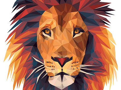 Low-Poly Lion animal illustration lion low poly vector
